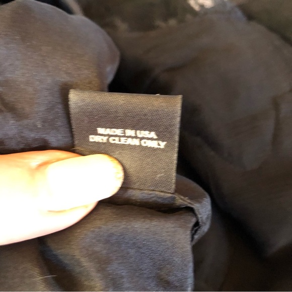 Samantha Treacy black silk halter dress lace front side zip lined wavy hemline 4 - Picture 9 of 12